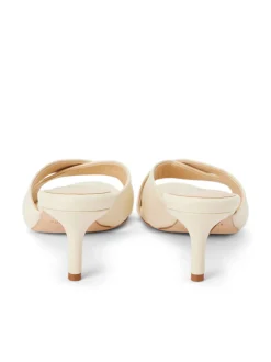 Outlet L’agence - Aveline Kitten Heel Sandal - Ecru Leather Shoes