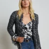 Clearance L’agence - Azure Fringe Cardigan Blazer - Black/Silver Multi Blazers | Sweaters & Knits