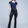 Outlet L’agence - Beatrix Coated Jean - Noir Coated Denim | All Denim