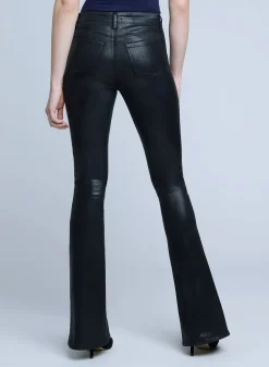 Outlet L’agence - Beatrix Coated Jean - Noir Coated Denim | All Denim