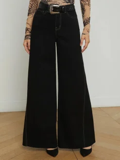 Sale - Beau Wide-Leg Jean - Noir/Mothergoose Denim | All Denim