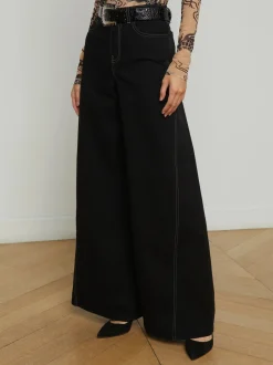 Sale - Beau Wide-Leg Jean - Noir/Mothergoose Denim | All Denim