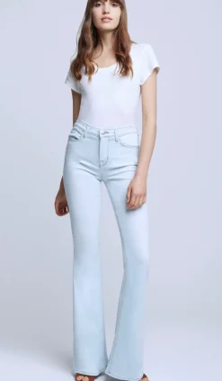 Online - Bell H/R Flare - Bleach Down Denim | All Denim