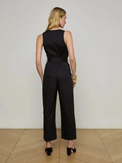 Hot L’agence - Branca Poplin Jumpsuit - Black Pants Jumpsuits