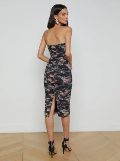 Hot L’agence - Caprice Dress - Black Lack Multi Vintage Oil Flower Florals | Floral Dresses