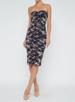 Hot L’agence - Caprice Dress - Black Lack Multi Vintage Oil Flower Florals | Floral Dresses