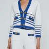 Sale - Catie Knit Cardigan - White/Navy/Gold Sweaters & Knits