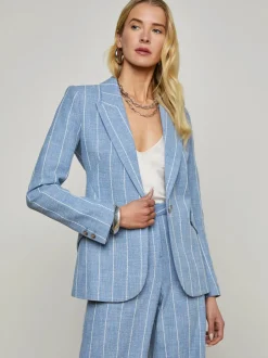 Outlet L’agence - Chamberlain Blazer - Sky Blue/White Pinstripe Blazers