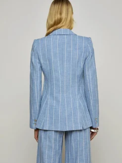 Outlet L’agence - Chamberlain Blazer - Sky Blue/White Pinstripe Blazers