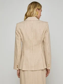 Discount L’agence - Chamberlain Blazer - Tan/Brown Pinstripe Blazers