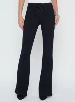 Discount - Charis Lace-Up Flare Pant - Noir Flare | Pants