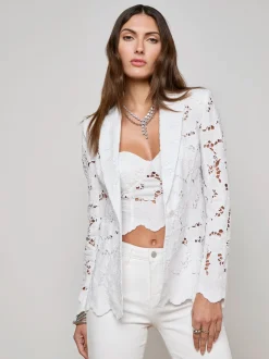 Fashion L’agence - Clementine Lace Blazer - White Blazers