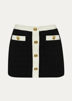Online - Coco Colorblock Chic Mini Skirt - Black Coverups | Mini Skirts