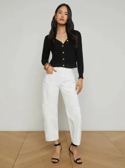 Fashion - Cody Barrel-Leg Jeans - Blanc Pants | Denim