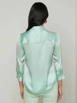 Sale - Dani 3/4 Sleeve Blouse - Pale Jade Blouses