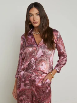Discount - Dani Silk Blouse - Mauve Multi French Paisley Blouses