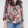 Fashion L’agence - Dani Silk Blouse - Sage Multi Soft Cloud Floral Blouses