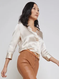 Best - Dani Silk Blouse - Champagne Blouses