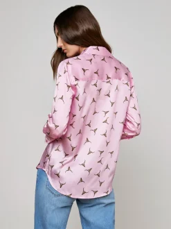 Fashion - Dani Silk Blouse - Blush/Bronze Bulls Head Blouses