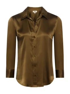 New L’agence - Dani Silk Blouse - Pine Blouses