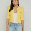 Clearance - Delilah Crop Textured Cardigan - Pale Yellow Sweaters & Knits