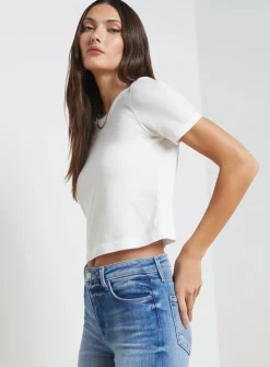 Fashion L’agence - Donna Tee - White Crop Tops