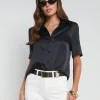 New L’agence - Ellah Silk Blouse - Black Blouses