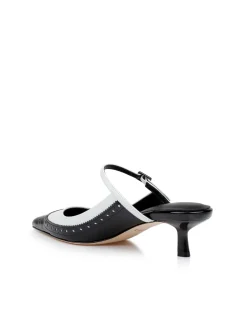 Discount L’Agence - Elle Patent Leather Mule - Black and White Patent Shoes