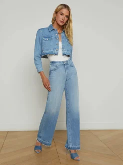 Clearance L’agence - Genevie Crop Jacket - Zion Denim Jackets | Jackets
