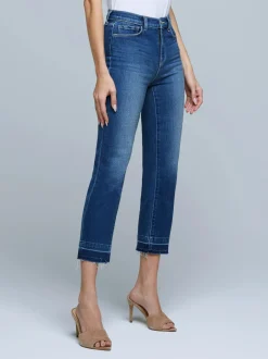 Fashion L’agence - Harris H/R Cropped Straight Jean - Talledega Denim | All Denim