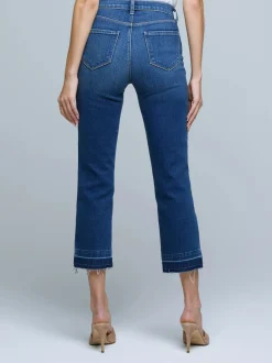Fashion L’agence - Harris H/R Cropped Straight Jean - Talledega Denim | All Denim