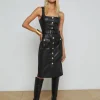 Discount - Idy Button-Front Dress - Black/Gold Dresses