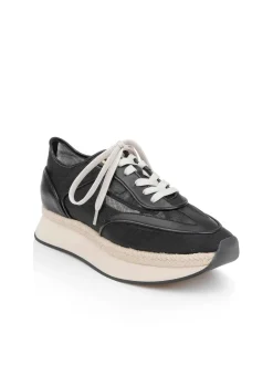New L’agence - Iris Mesh Platform Sneaker - Black Mesh Shoes