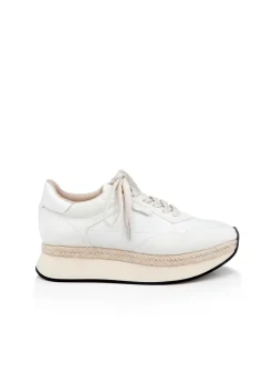 Sale L’agence - Ivone Platform Sneaker - Vintage White Suede Shoes