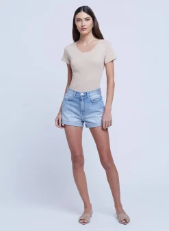 Clearance L’agence - Jazz HR Shorts W Cuff - Hermosa Denim | All Denim