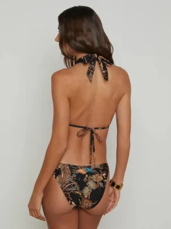 Discount - Jean Bikini Bottom - Black Multi Tapestry Jungle Print Bikini