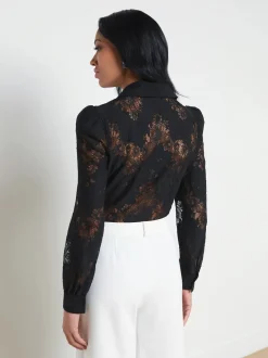 Discount L’agence - Jenica Lace Blouse - Black Blouses
