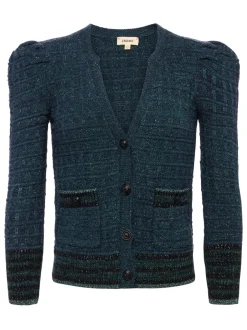 Online - Jenni Cardigan - Deep Teal Multi Sweaters & Knits