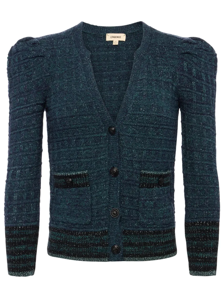Online - Jenni Cardigan - Deep Teal Multi Sweaters & Knits