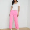 Best L’agence - June Crop Stovepipe - Shocking Pink Distress Flare | Crop