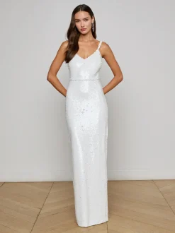 Best - Karma Sequin Maxi Dress - White Sequin Long Dresses | Dresses