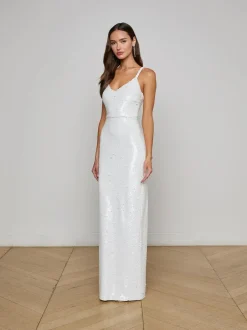 Best - Karma Sequin Maxi Dress - White Sequin Long Dresses | Dresses