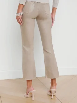 Discount L’agence - Kendra Coated Crop Flare Jean - Rye Coated Flare | Crop