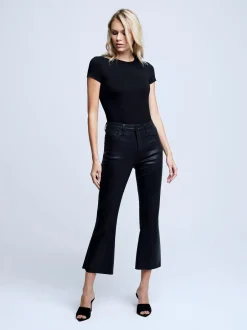 Online L’agence - Kendra Coated Jean - Noir Coated Denim | All Denim