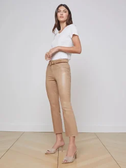 Clearance L’agence - Kendra Crop Flare - Cappuccino Coated Denim | All Denim