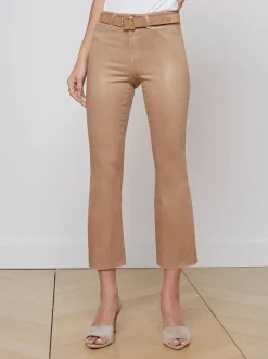 Clearance L’agence - Kendra Crop Flare - Cappuccino Coated Denim | All Denim