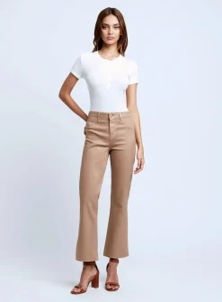 Clearance L’agence - Kendra Crop Flare - Cappuccino Coated Denim | All Denim
