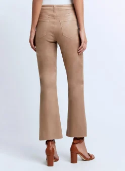 Clearance L’agence - Kendra Crop Flare - Cappuccino Coated Denim | All Denim