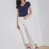 Hot L’agence - Kendra Cropped Flare Jean - Blanc Flare | Crop