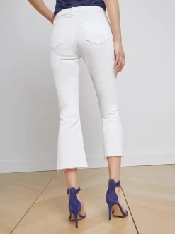 Hot L’agence - Kendra Cropped Flare Jean - Blanc Flare | Crop